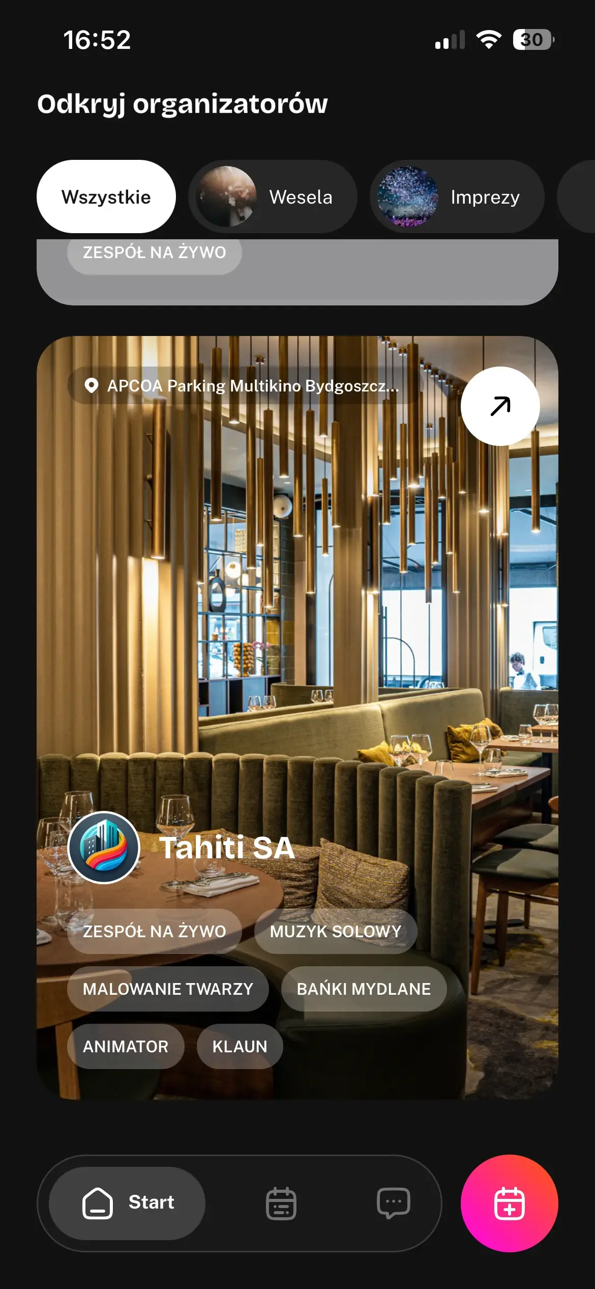 Ekran katalogu firm w aplikacji Campii