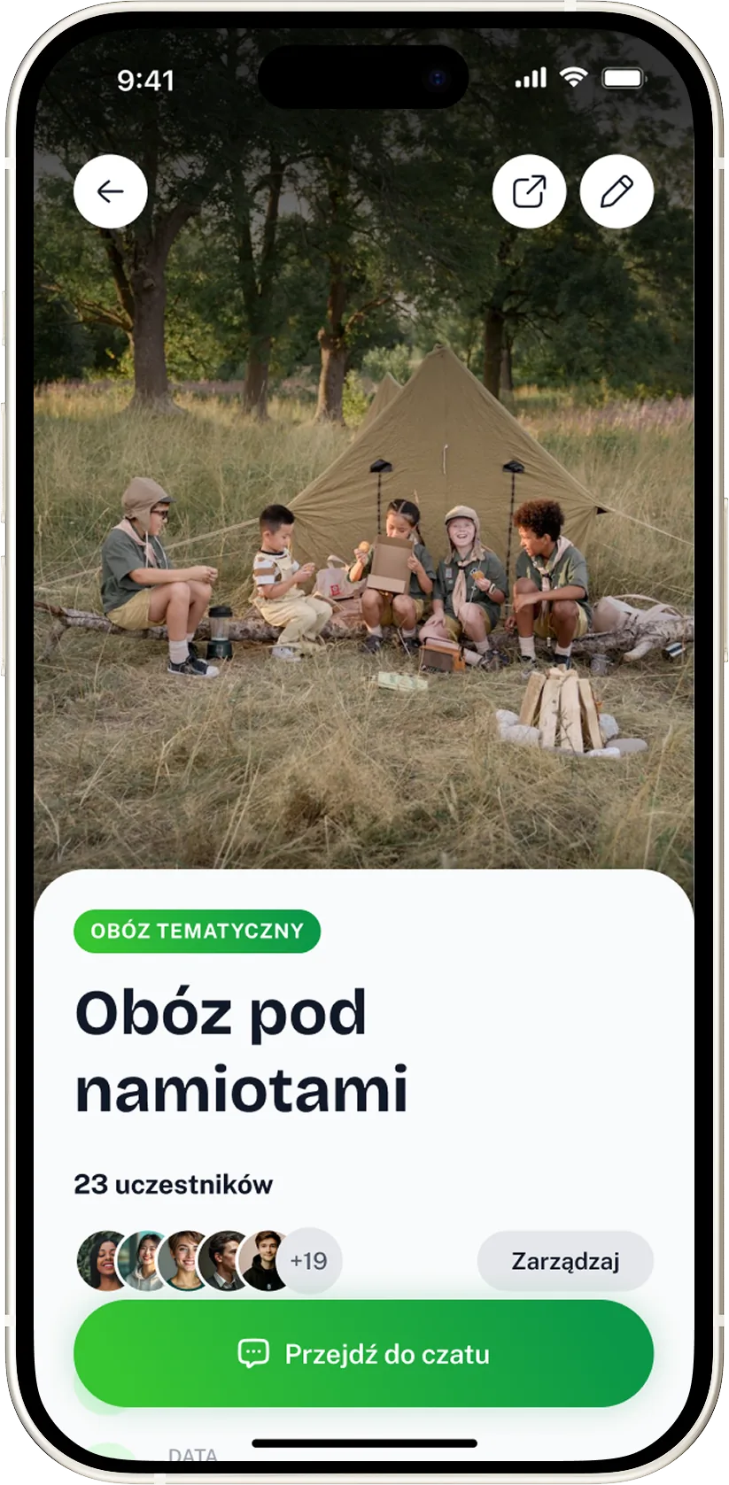 Ekrany aplikacji Campii
